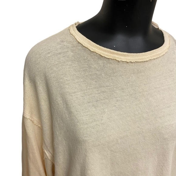 NEW We The Free Warm Sand Cotton Oversized Pullover Top Size Small - Picture 2 of 6